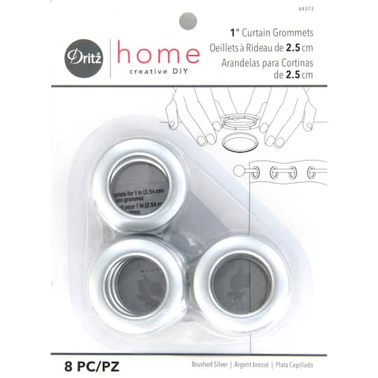 Dritz&#xAE; Home Brushed Silver 1&#x22; Curtain Grommets, 8ct.